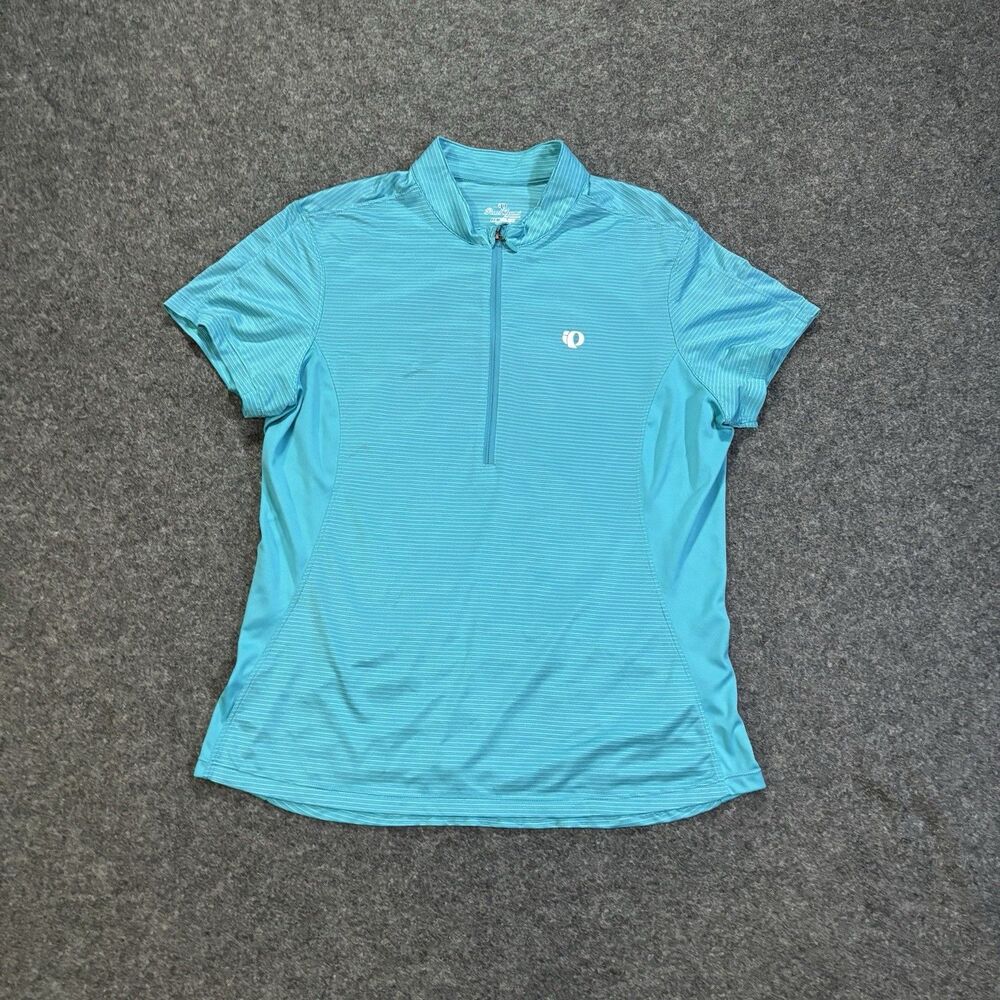 Pearl Izumi 1/2 Zip Cycling Jersey Womens XL Short Sleeve Striped Blue